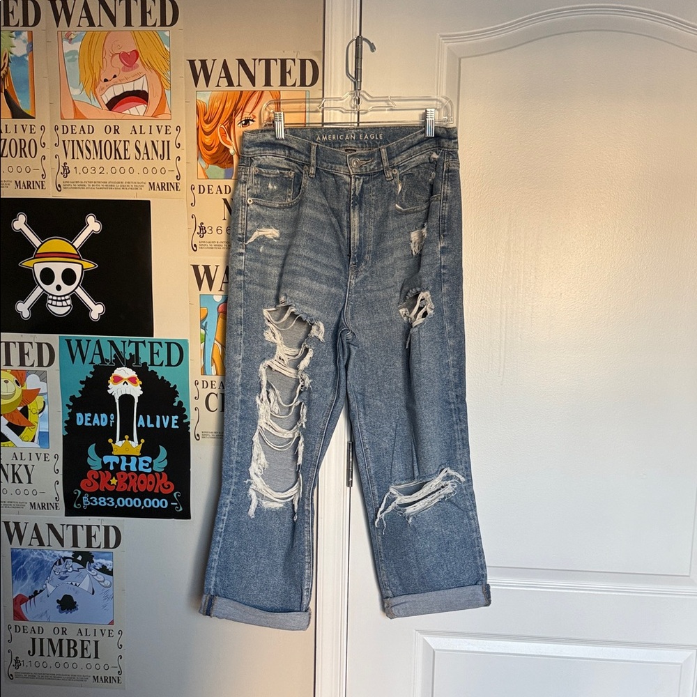 American Eagle Outfitters Distressed High-Rise Jeans